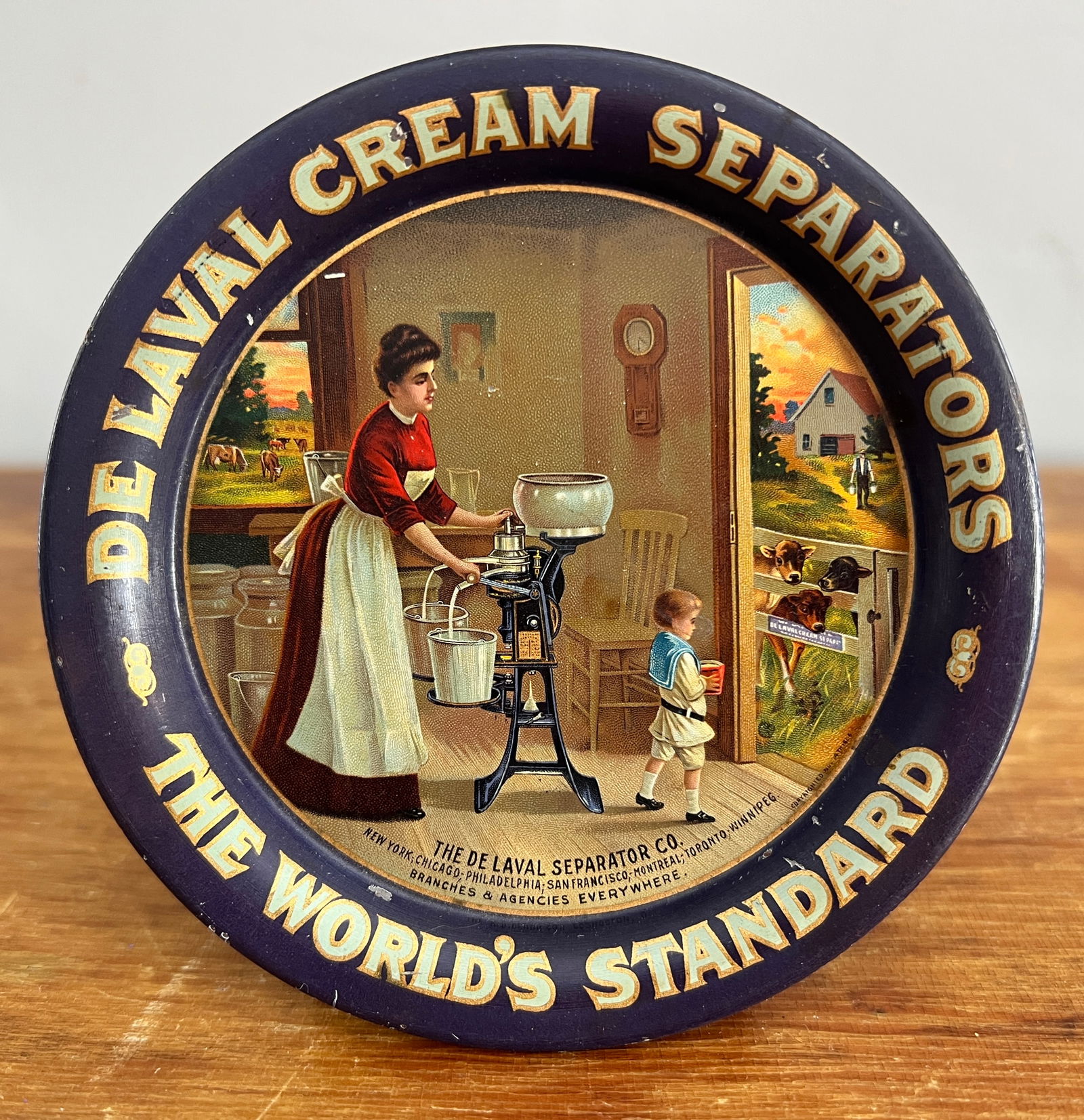 De Laval Cream Separators Advertising Tip Tray Lithograph Country Farm (1 of 5)