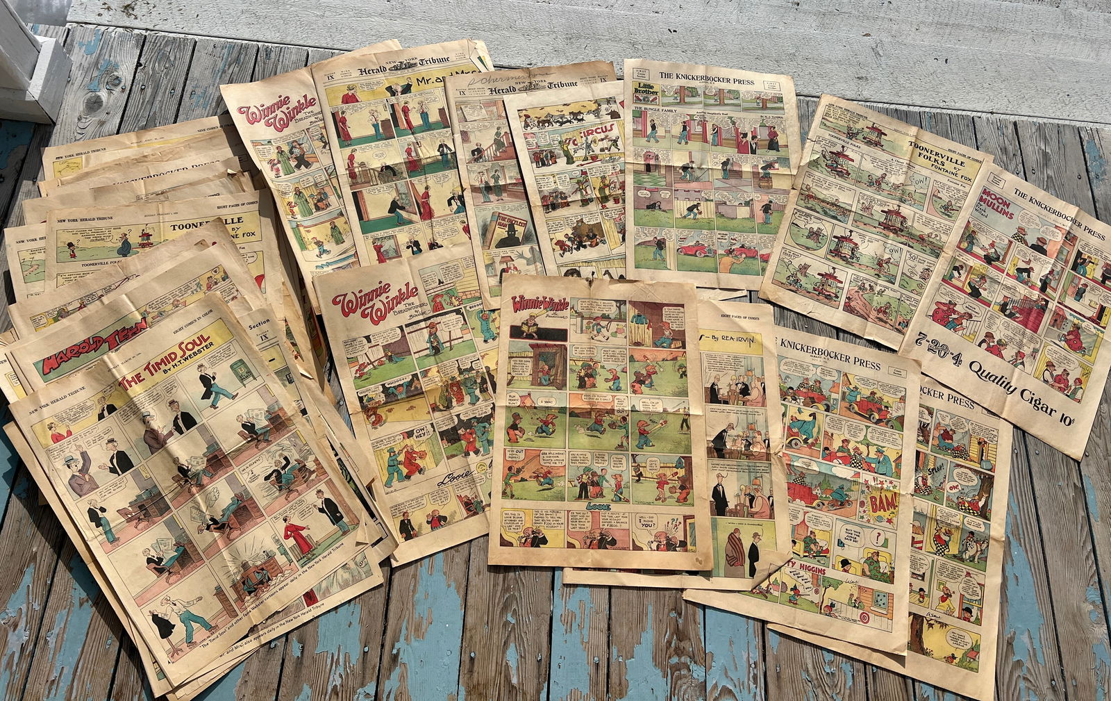Group of 40 Newspaper Comic Strips 1930's Gasoline Alley Moon Mullions etc. (1 of 5)