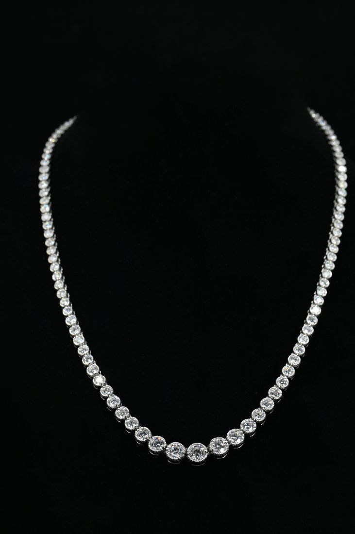 10.36 CTW Certified Diamond Tennis Necklace (1 of 2)