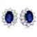 3.05 CTW Certified Diamond & Oval Blue Sapphire Errings