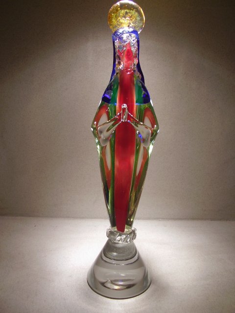 Murano Glass Virgin Mary Statue By Gambro Y Poggi Jun 22 2007 Stephen Bennett Auctions In Nh