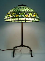 2115: Antique Tiffany 16" Acorn Lamp