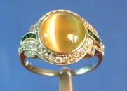 24: A Lady's Platinum 4-ct. Cat's Eye Ring