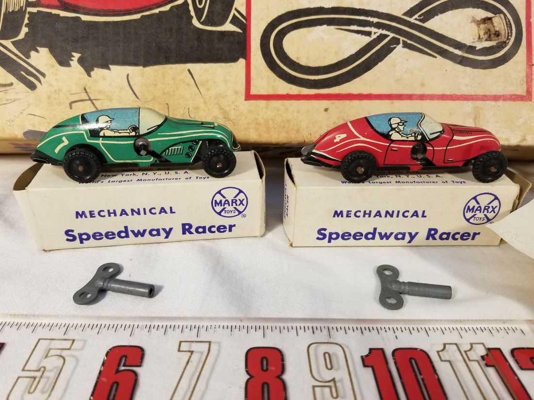 Marx Mechanical Crossover Speedway -  Wind-Up Cars (1 of 7)