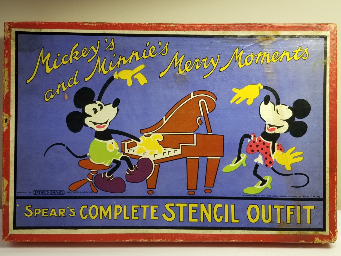 1930s Spears Mickey Mouse Stencil Set ~ Very Rare ~ (1 of 6)
