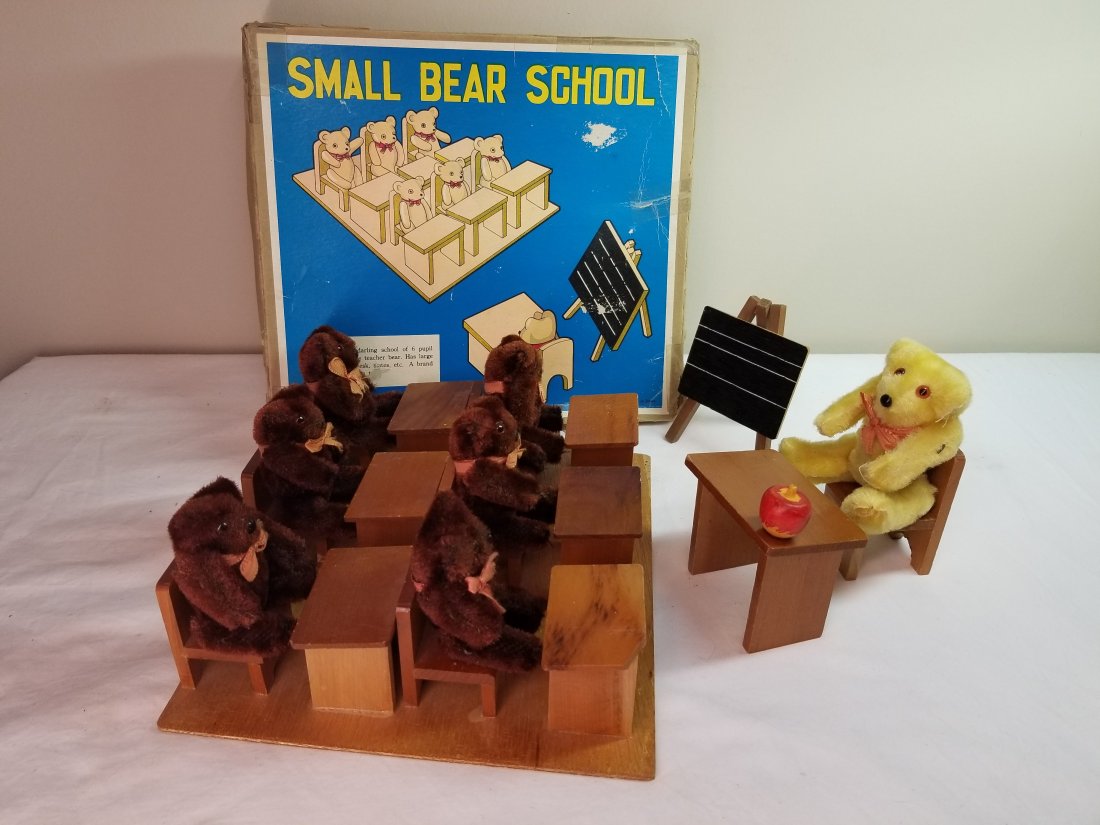 Teddy Bear School ~ Wooden Desks ~ Original Box ~ (1 of 5)