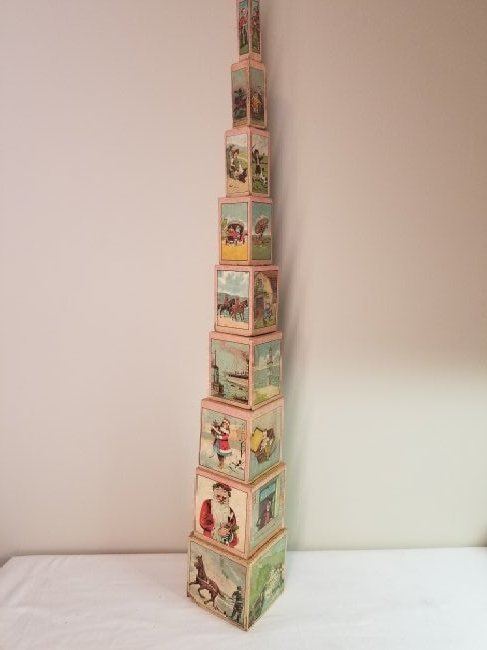 Nesting Blocks With Santa ~ Lithographed Paper on Wood (1 of 9)