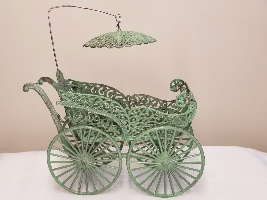 Antique Soft Metal Baby Buggy ~ Dollhouse (1 of 6)