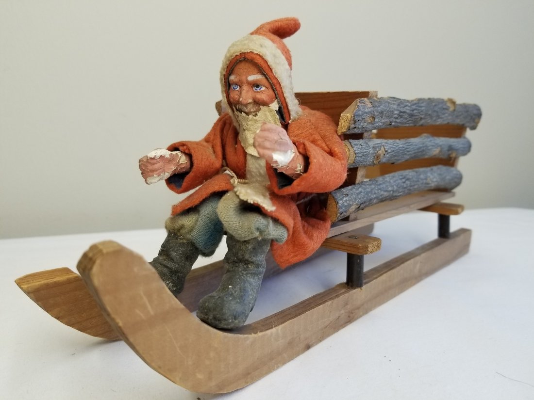 Large Father Christmas in Log Sleigh (1 of 7)