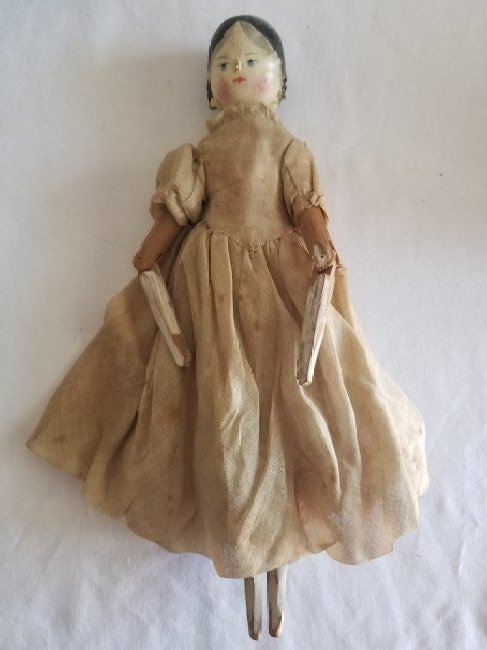 Early Grodnertal Doll, Early Costume, (1 of 4)