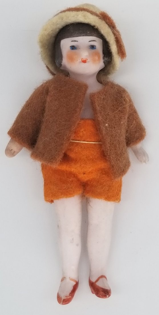 German Bisque Dollhouse Doll ~ Original Clothes (1 of 2)