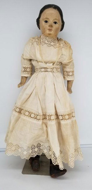 Papier Mache Flirty Eye Doll ~ 26 inches 19th Century (1 of 5)