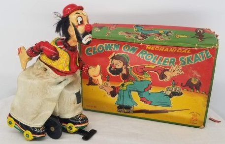 Clown On Roller Skates ~ Japanese Wind Up with Box ~ (1 of 2)