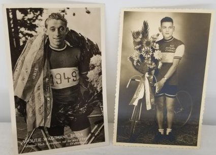 2 1949 Real Photo Postcards Vintage Bicycle Race (1 of 2)