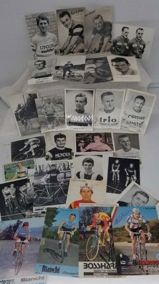 31 Vintage Cycling Trade Cards ~ All Autographed (1 of 5)