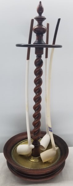 19th Century Dutch Pipe Stand ~ Mahogany & Brass (1 of 3)