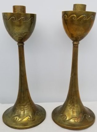Jugendstil Brass Candle Sticks ~ Germany (1 of 4)