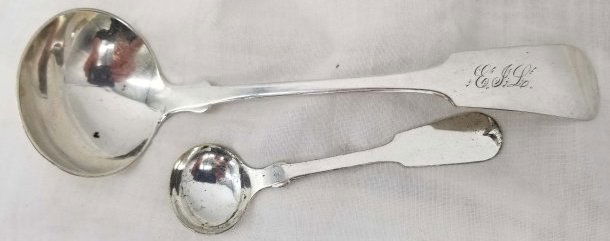 2  Antique Coin Silver Serving Ladle (1 of 2)
