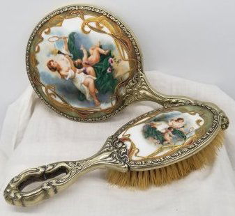 Antique Porcelain and German Silver Set (1 of 5)