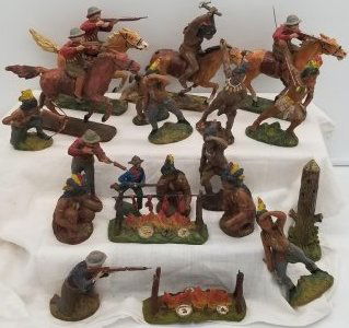 25 Elastolin Cowboys & Indians ~ Large Size ~ (1 of 10)