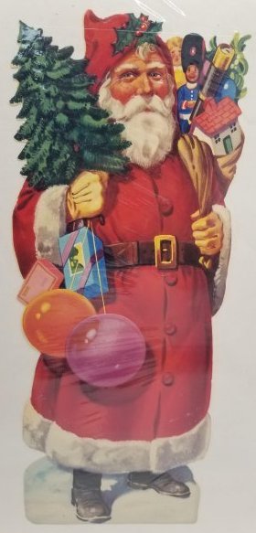 Large Vintage Father Christmas Embossed Die Cut (1 of 2)
