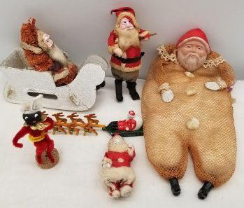 Collection of Santa's ~ Celluloid ~ Candy Containers ~ Paper Mache ~ Bisque (1 of 7)
