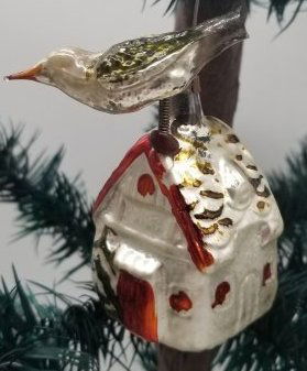 Old German Blown Glass Christmas Feather Tree Ornaments (1 of 2)