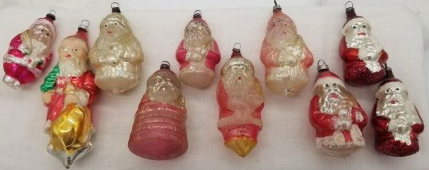 Old German Blown Glass Christmas Feather Tree Ornaments (1 of 5)