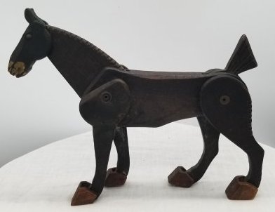 Rare Antique Jointed Wood Toy Horse (1 of 7)
