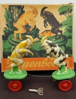 Fighting Billy Goats German Tin Wind Up Toy (1 of 7)