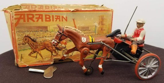 Arabian Horse & Sulky Toy ~ German Wind-Up (1 of 8)
