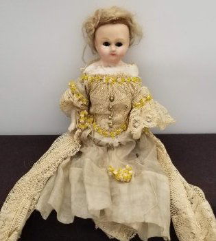 Early German Wax Head Squeak Toy~ Amazing Antique Dress (1 of 7)