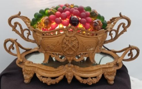 Czech Glass Lamp ~ Fruit Bowl ~ 1930s (1 of 9)