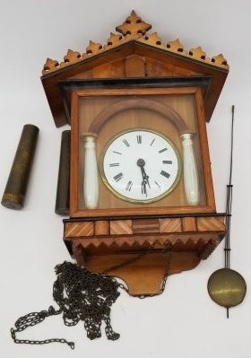 Antique Germany Cuckoo Clock ~ Wood & Porcelain (1 of 9)
