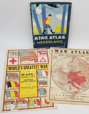 World War 1 Map and Atlas ~: one dated 1914, largest about 38 x 26cm