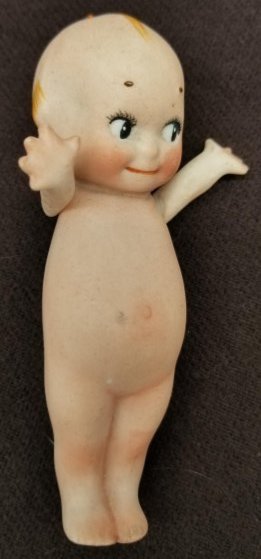 Rose O'neil Kewpie: a very nice old German bisque porcelain kewpie, about 4 1/2 inches tall