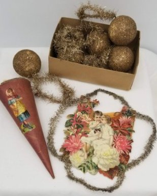 Paper, Tinsel & Spun Cotton Christmas Ornaments (1 of 3)