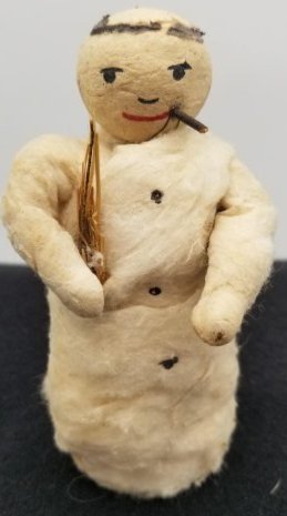Old German Spun Cotton Snowman Candy Container (1 of 4)