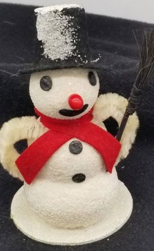 Old Spun Cotton Snowman Ornament (1 of 2)