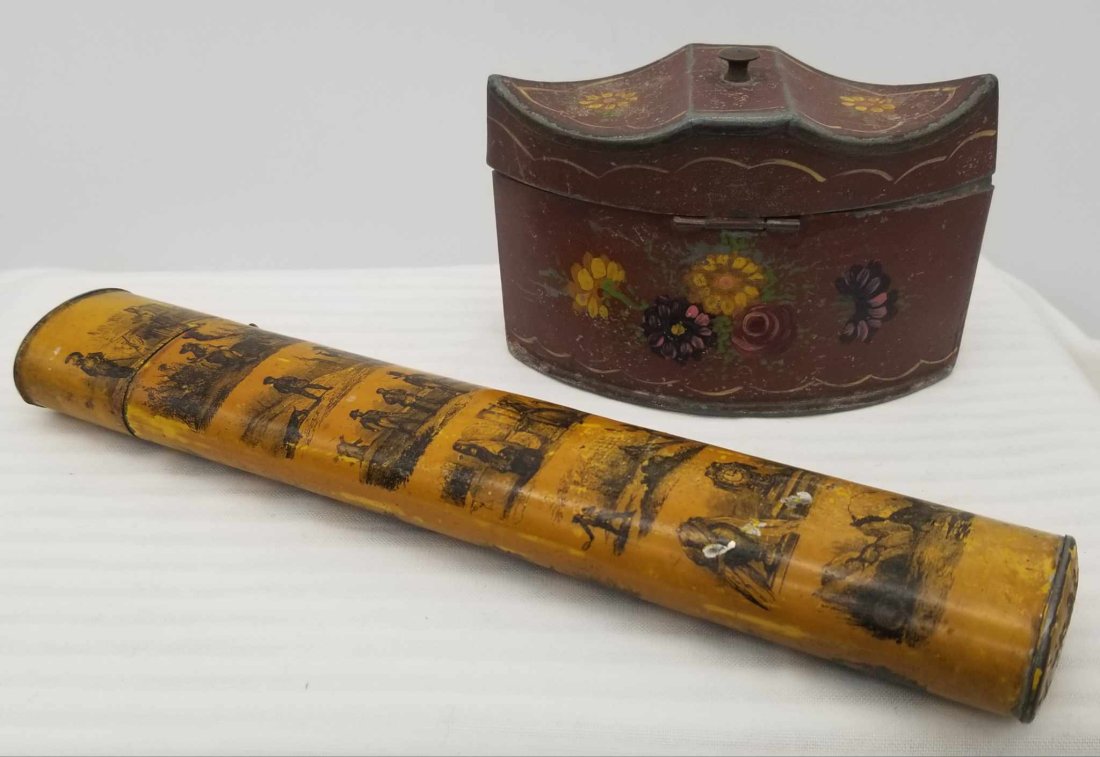 French Tole Tea Caddy & Fan Case (1 of 4)