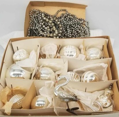 Old German Mercury Glass Christmas Tree Ornaments (1 of 6)