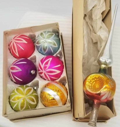 Old German Mercury Glass Christmas Tree Ornaments (1 of 3)