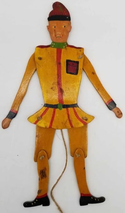 Old Wooden Toy Jumping Jack: very nice old wooden jumping Jack, he is about 10 1/2 inches tall, works well