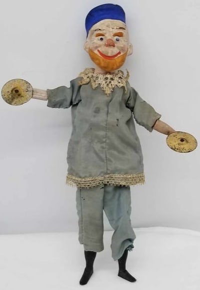 Paper Mache Pip Squeak: a very nice old toy, in wonderful original condition, he is about 11 inches tall
