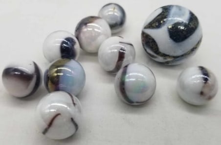 Vintage Marble ~: about 2.3cm, 1.4cm, Machine made in America, made of Glass, this is part of a collection we are selling, we have sorted them by type, please see photos and decide the manufacture, there are examples b