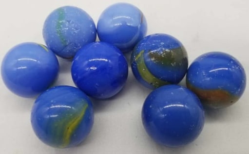 Vintage Marbles ~ Shooters: about 2.1cm Machine made of Glass, this is part of a collection we are selling, we have sorted them by type, please see photos and decide the manufacture, there are examples by Christensen, Peltier, A