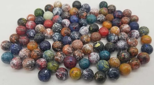 Vintage Marbles ~ Speckle Pee Wee: about 1cm, Machine made of Glass, this is part of a collection we are selling, we have sorted them by type, please see photos and decide the manufacture, there are examples by Christensen, Peltier, Ak