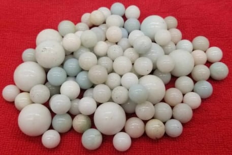 Vintage Marbles ~ Milkies Moonies: about 1.3cm & 2.3cm, Machine made of Glass, this is part of a collection we are selling, we have sorted them by type, please see photos and decide the manufacture, there are examples by Christensen, P