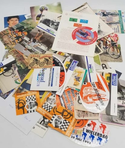 Ephemera & Stickers ~ Estate ~ Bicycle Races ~ Tour de France: A Nice Large Unsorted collection of vintage Sports Cards, some stickers and other things, good condition, We Are Selling a collection assembled over many years, be sure to view our other sales for man