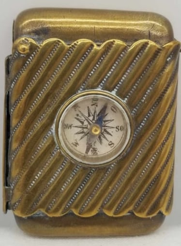 Match Safe 19th Century ~ Vesta Case ~ Compass (1 of 2)